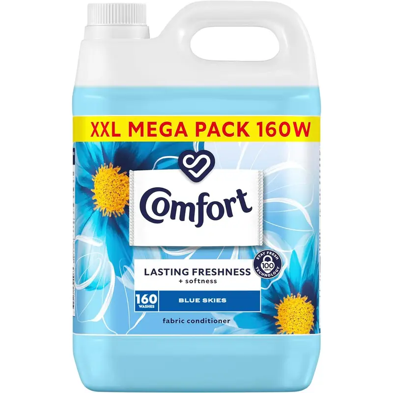 Comfort Blue Skies Fabric Conditioner with Stay Fresh technology for 100 days of freshness + fragrance* 160 washes (4.8 L) 0