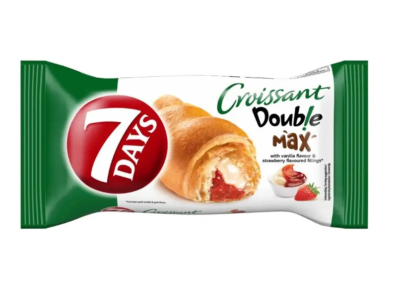7 Days Croissant 80g (Box of 20) – £6.99 | Cheapest in the UK! , Snack strawberry vanilla 0