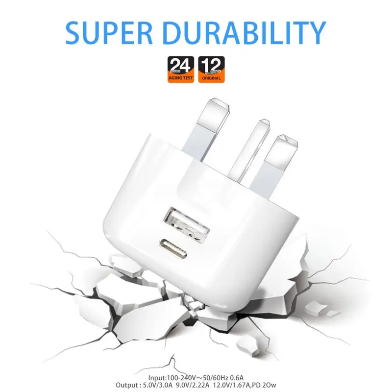 2 Pack White   Plug for iPhone 16 15 14 13 12 11 Pro Max Plus X XS XR 8, SE 2020,Samsung Galaxy,20W Fast Charger     Smartphone Cellphone Electronic Power Charging Head Adapter usb type c Charge Wall PD UK (2-Pack White) Portable Protection 2