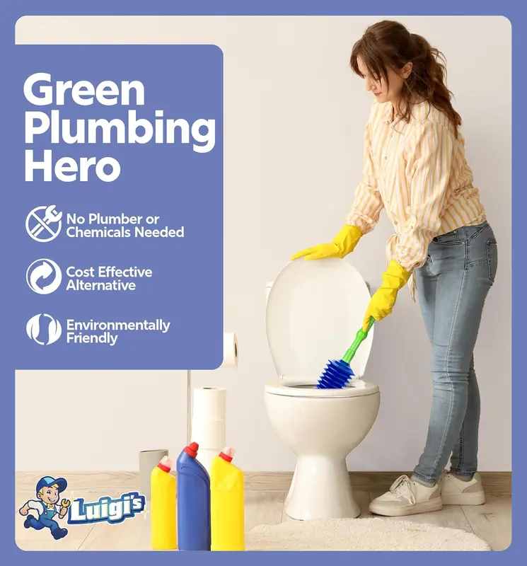 The World's Best Toilet Plunger | The Big, Blue & Green Unblocking Machine | Heavy Duty Unblocker with Unique Bellows Design | Clears & Unblocks All Toilets Rubber Pump Blue&Green 2