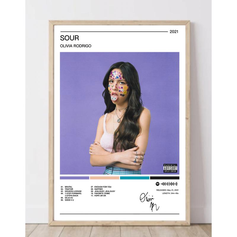 Olivia Rodrigo |  Sour Album Poster | A5 A4 A3 Print Decor Room Wall Artwork 0