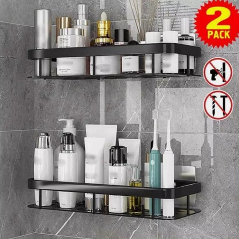 Product Introduction of 2Pcs Bathroom Shower Caddy Shelf Organizer No Drill Wall Mounted Shower Shelves Racks 3