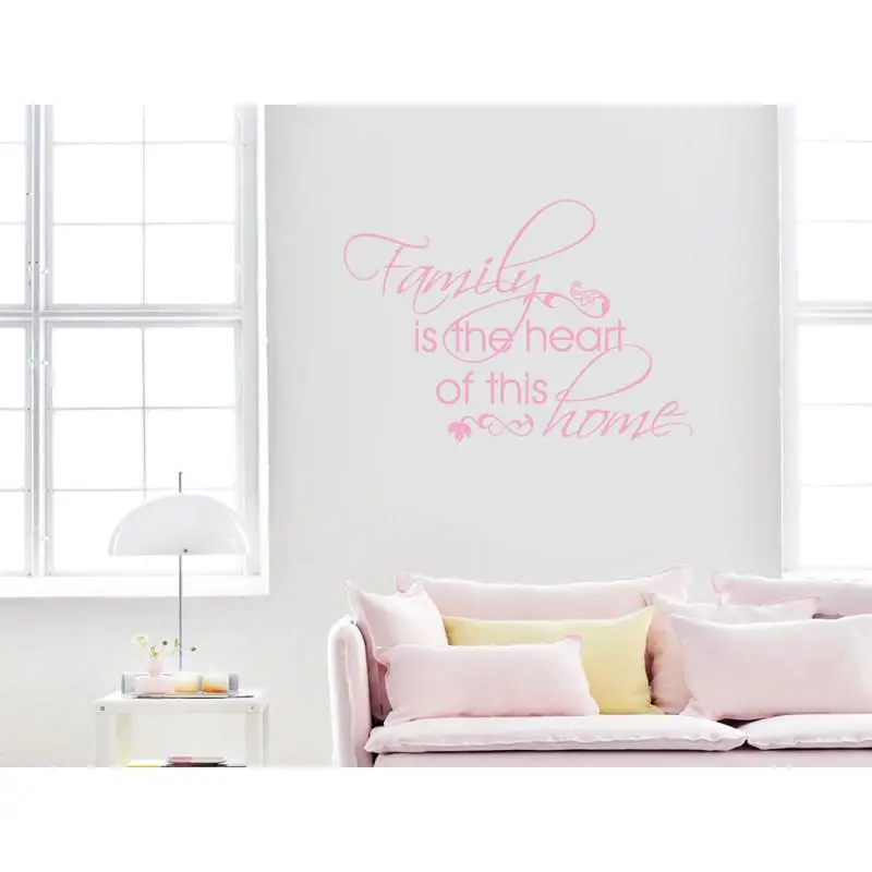 Family is the heart of this home wall sticker