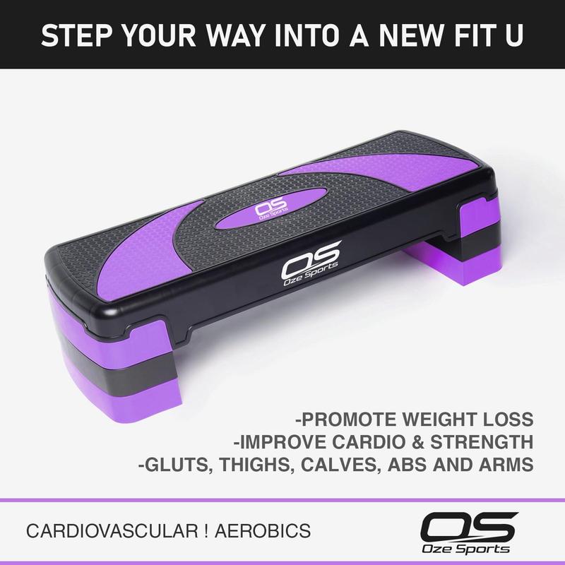 Aerobic Stepper platform -Step Steps board High - Exercise 2-5 Level Adjustable Height Fitness Workout Yoga Pilates Fitness Home Gym Removable Step Rise block 4