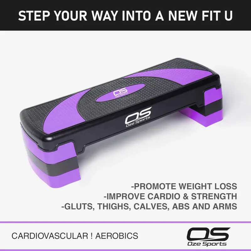 Aerobic Stepper platform -Step Steps board High - Exercise 2-5 Level Adjustable Height Fitness Workout Yoga Pilates Fitness Home Gym Removable Step Rise block 4