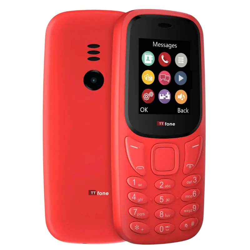 TTfone TT170 Red Dual SIM with Mains Charger, Giff Gaff Pay As You Go 2