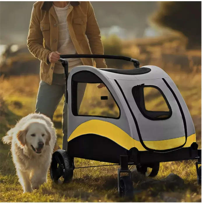 Multifunctional Pet Stroller Jogger Pushchair Dog Car Booster Seat Safety Leash 2