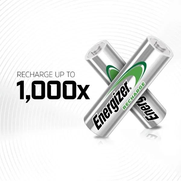 Energizer Rechargeable Power Plus AA Batteries Pack Of 4 2000 mAh nimh Pre-Charged Long-Lasting Up To 5-Year Battery Life Charge Lasts Up To 12 Months in Storage 2