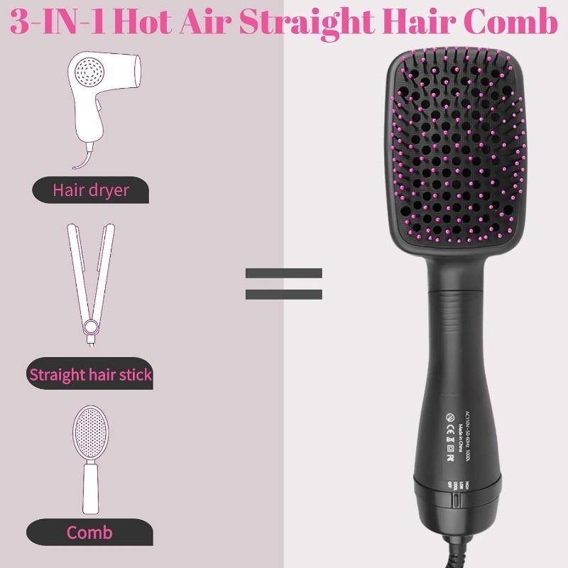 Comfortable comb design multifunctional hair dryer, quick drying hair styling tool, hair comb hot air brush, fashion gift, summer gift, back to school gift, New Year gift, Christmas gift 4