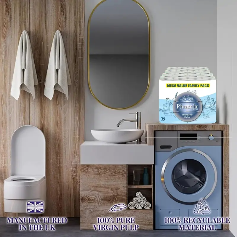 Phoenix 72 Rolls 2 Ply Family Pack Soft Toilet Paper 3