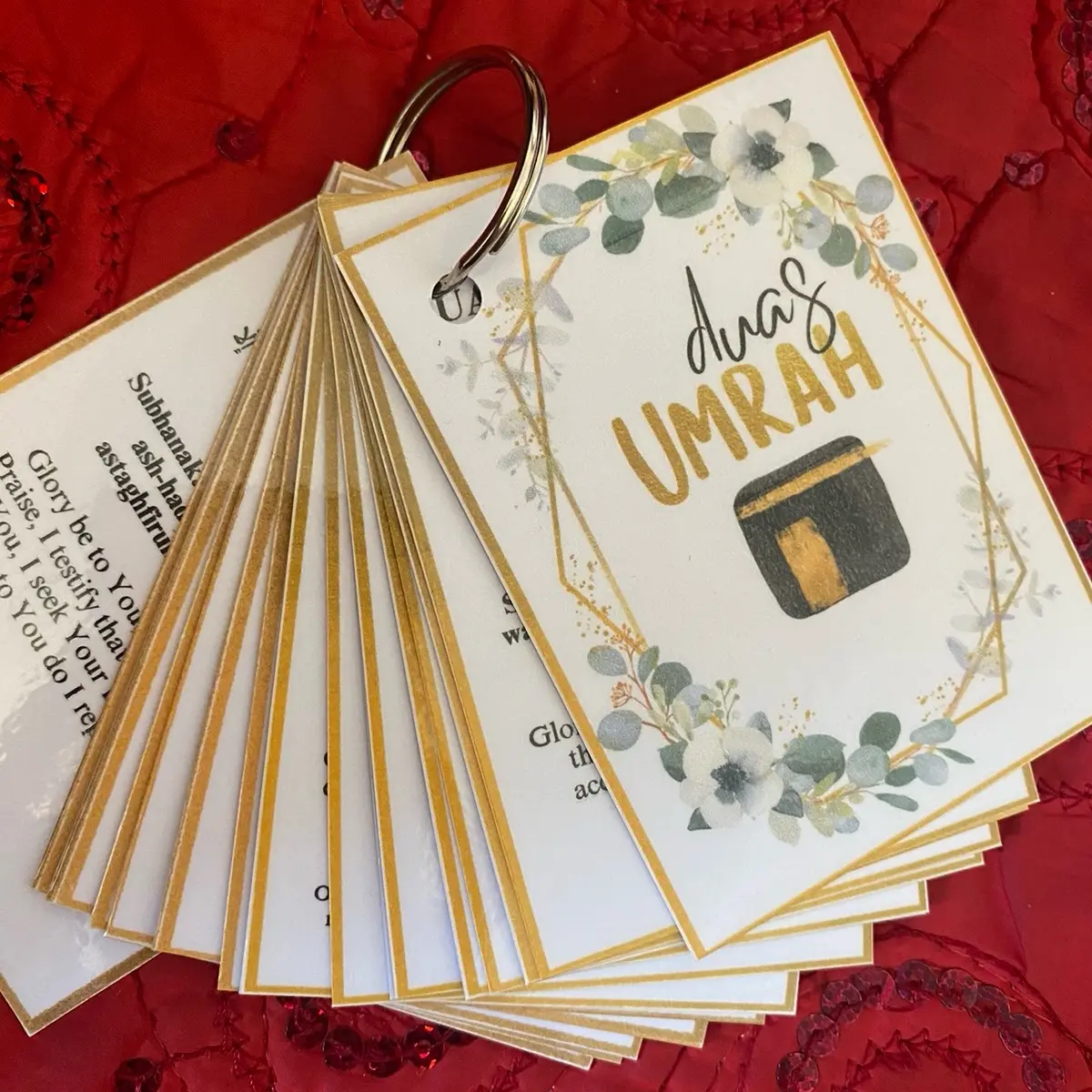 Umrah pilgrimage Dua cards handy in keyring pocket size for pilgrims to read surahs and duas Islamic gift