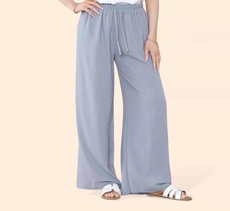 Product Introduction of This That Fashion Women's Ladies Wide Leg Drawstring Palazzo Bottom Trouser Pant Womenswear 6