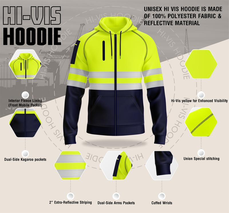 mymixtrendz Mens Outdoor Zipper Hoodie with 3 Zip Pockets Menswear Clothing Relaxed Fit Hooded Sweatshirt Top UK Size S-XXL 5
