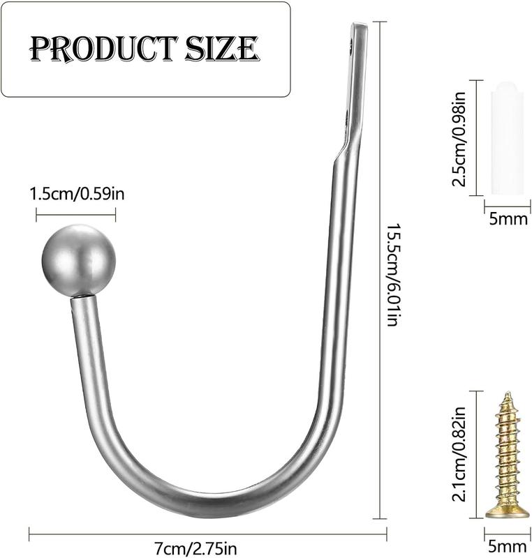 Metal Curtain Holdbacks for Fixed or Hanging Curtains - 2 Pcs Drapery Tie Backs, Wall Mounted Window Curtain Holder Hooks 1