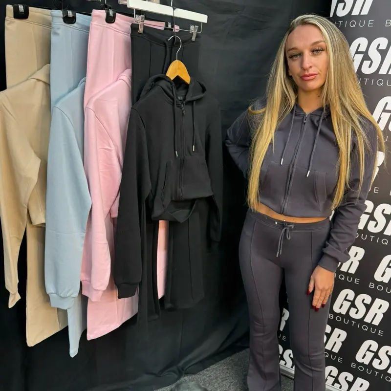 GSR Boutique Scarlett Flared Hoody Set - Soft Material for Women's Casual Wear - Womenswear.