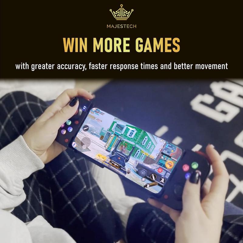 MAJESTECH (White) iPhone/Android Game Controller (NEW 2023) Play COD, Fortnite, Minecraft, Emulator, Xbox, Playstation, PS4, Steam, Cloud Gaming! Mobile Phone Controller for Gaming Bluetooth Controller Gamepad iPhone Samsung Accessories Console Smartphone 5