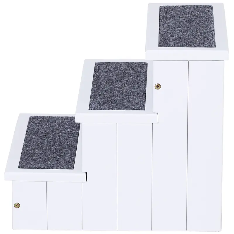 White Wooden Pet Stairs, 3-Step, 40.5x44.5x38cm 7