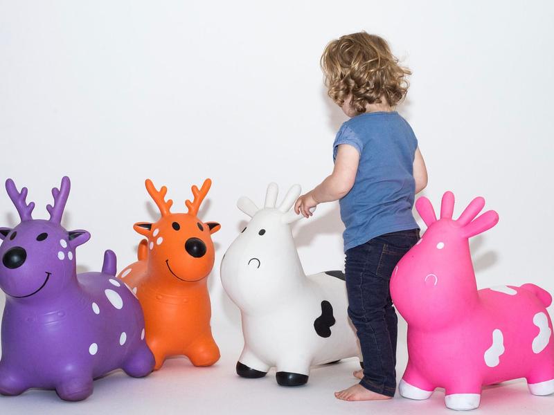 Pink Cow - Happy Hopperz Children Toy for Boys and Girls. Our kid's toy is perfect for muscle and core development, an educational toy, or a kids' gift. This pink animal hopper is great for hours of endless fun and can be used as an outdoor or indoor toy. 5
