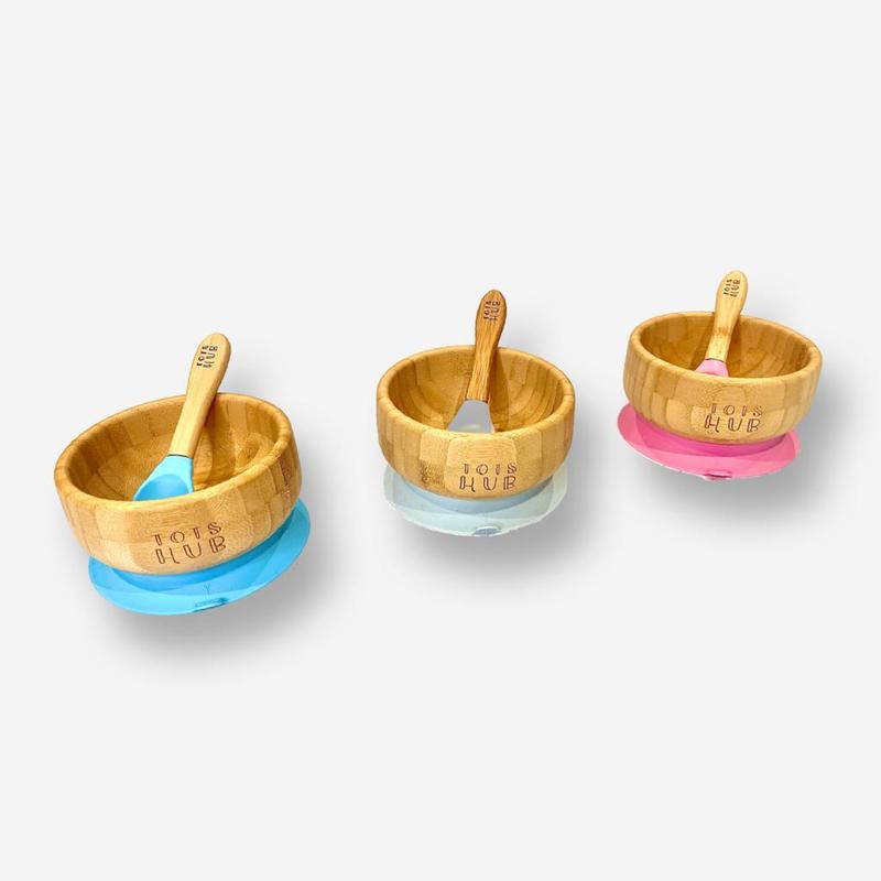 Bamboo Suction Bowl & Silicone Baby Spoon 3