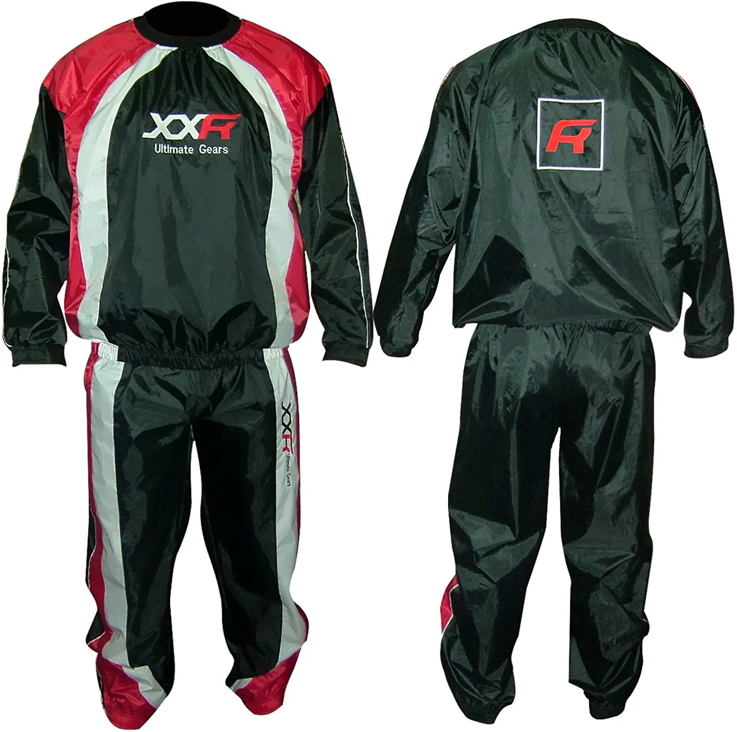 Red Black Sauna Suit Hood & Non-Hood Men & Women Jacket Pant Gym Workout Sweat Suits, Heavy Duty Sauna Sweat Track Suit, Track Suit.