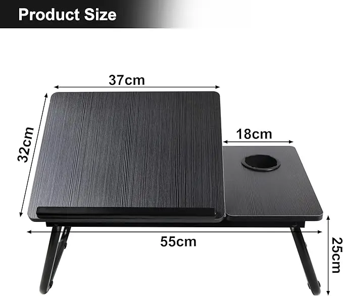 Foldable Laptop Desk with Cup Slot, Portable Computer Stand 2
