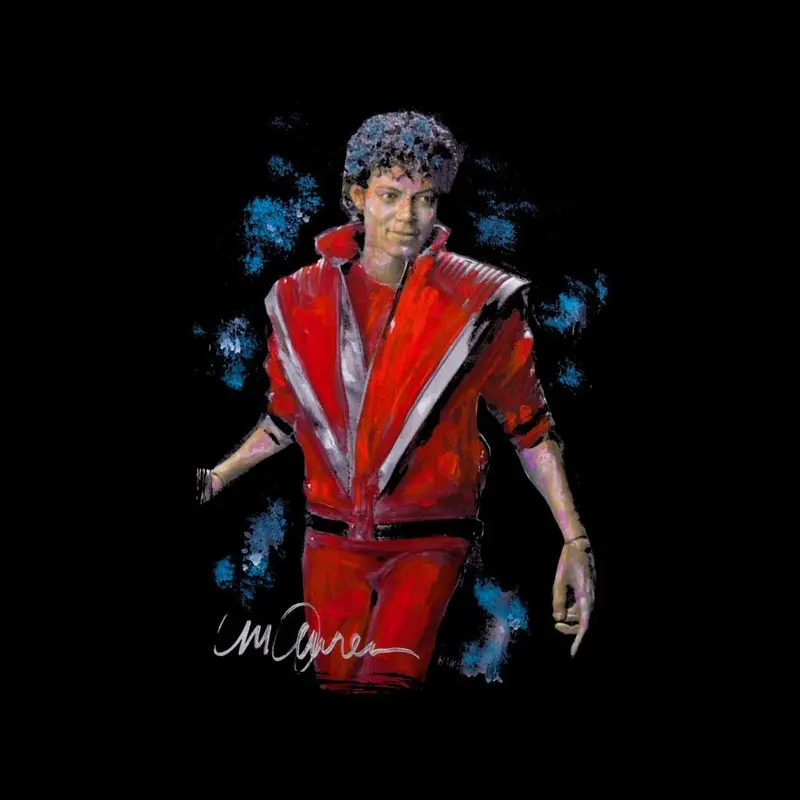 Sidney Maurer Original Portrait Of Michael Jackson Thriller Kid's Hooded Sweatshirt 1