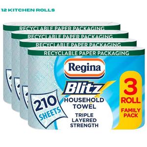 12 Regina Blitz Rolls Original Kitchen Rolls Sheets Wipes