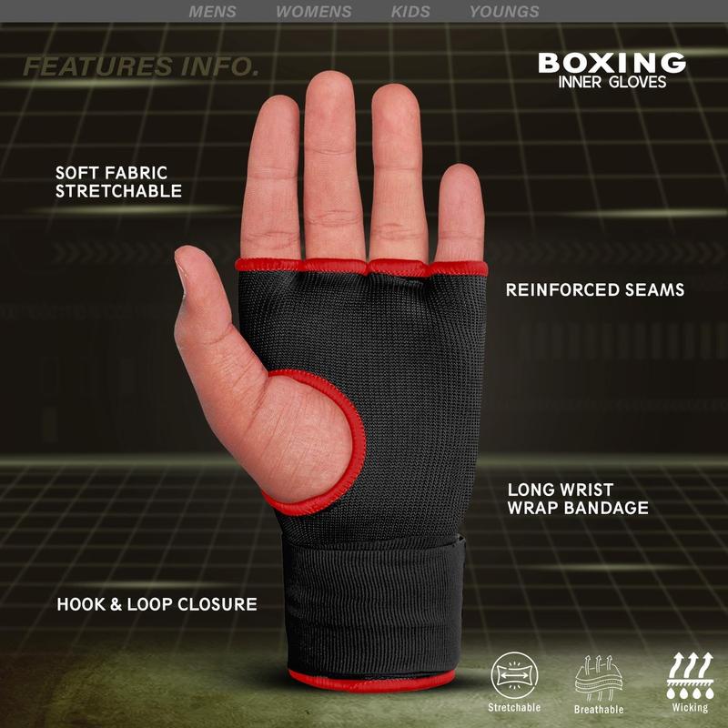Farabi Kids Junior Inner Hand Wraps Gloves Easy Gel Padded Boxing Easy Gloves Pair 1