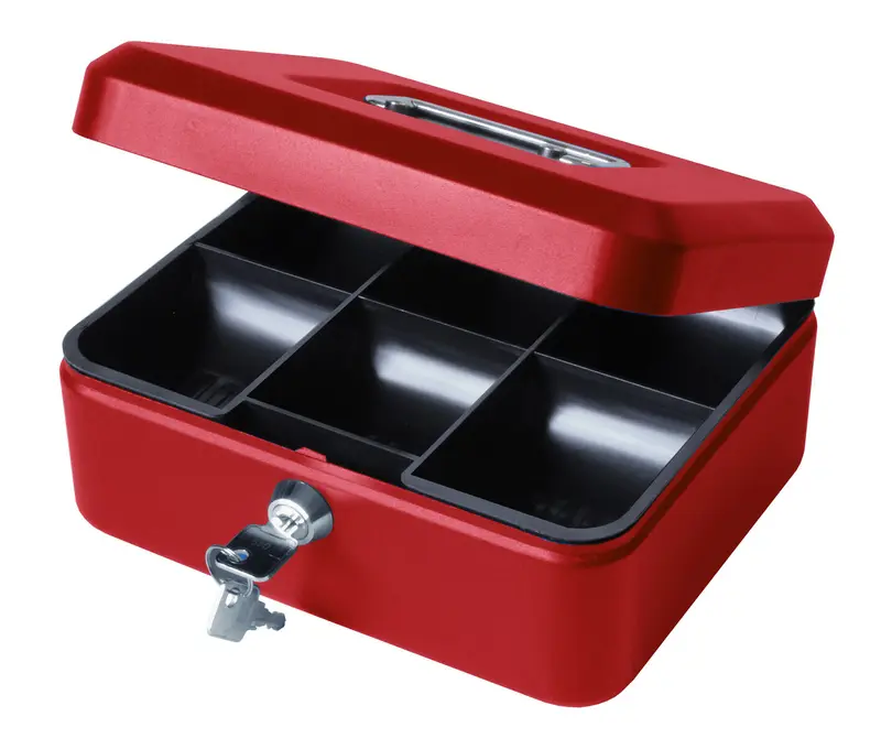 FancyPoint 8" Bank CASH Deposit BOX Steel Tin Security Safe Petty Key Lockable Metal UK 1