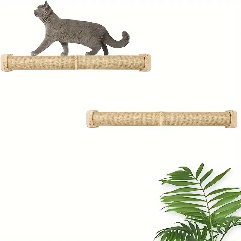Wall Cat Tree - Space-Saving, Versatile Indoor Activity Center with Sisal Rope Scratching Board, Wooden Furniture, and Climbing Tube for Large and Small Cats - Perfect for Indoor 1