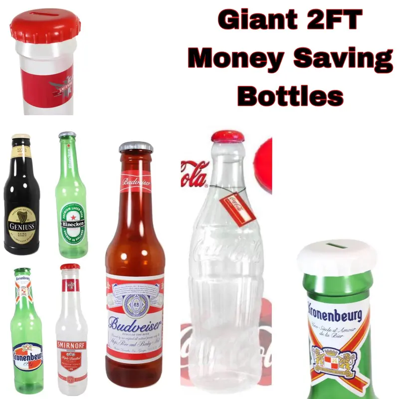 Huge 2Ft Money Saving Bottles Coin Piggy Bank 1ft (30cm) and 2ft (60*18cm) 0