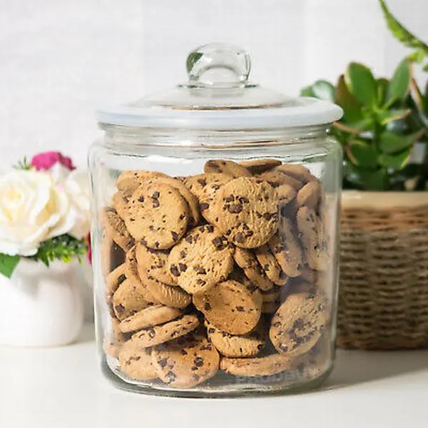 Chef-Hub 3.8 Litre Classic Cookie Jar With Lid & Seal. Ideal For Home Storage, Cookies, Sweets, Pasta, Cat Food, Craft Supplies And More!