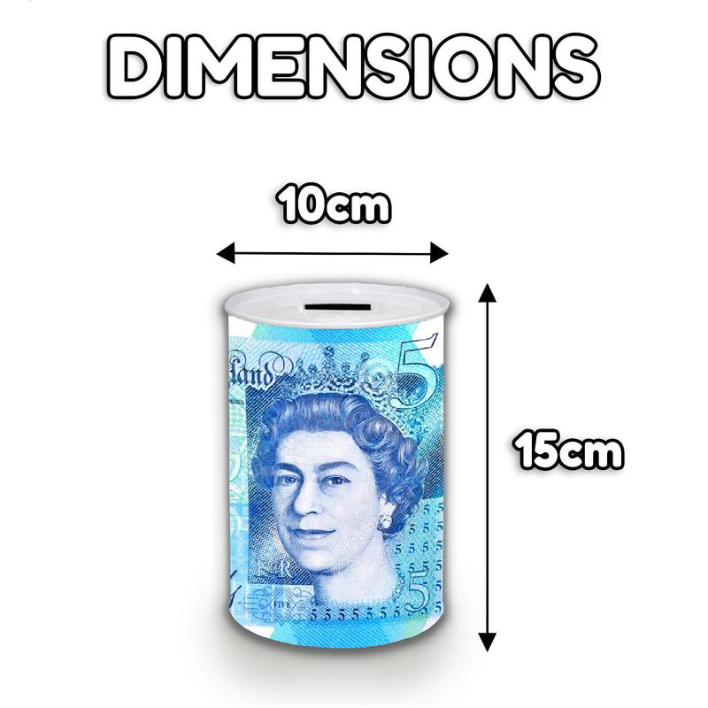 Money Box Tin £5 £10 £20 £50 Pound Note Kid Saving Cash Piggy Bank Box Decor Gift Light Security Ornaments 2
