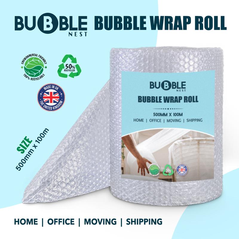 Bubble Nest Small Air Bubble Wrap for Postage Storage Keep Safe Items 500mm Wide up to 100 meter Length 0
