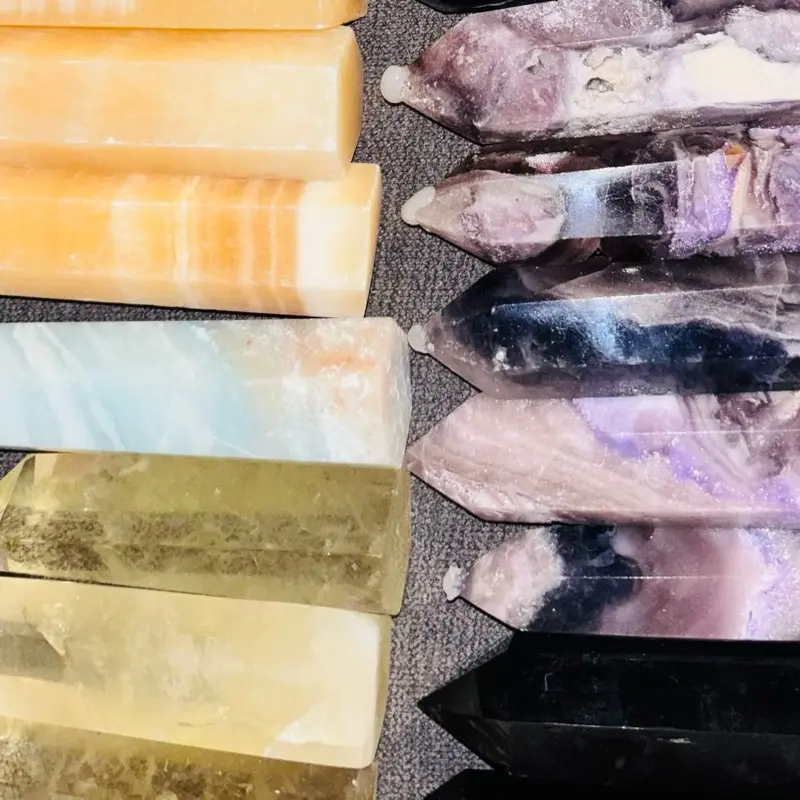 Beautiful natural crystal towers in a verity of sizes and materials 1