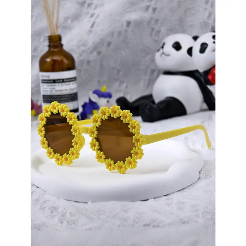 1pc/7pcs Children/Adult Fashionable Daisy Flower Decor Fashion Glasses Unisex, Outdoor Beach Photography Glasses, Baby Prop Eyewear 5