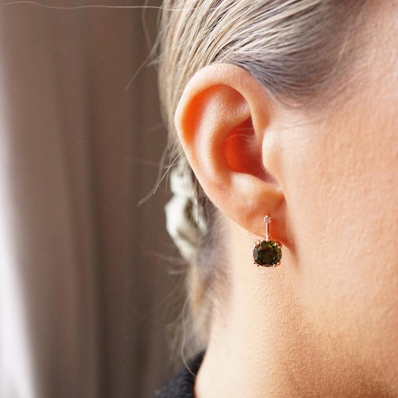 Jessica X - Rose Gold Red,Green,Blue Sapphire Small Drop Earrings 6