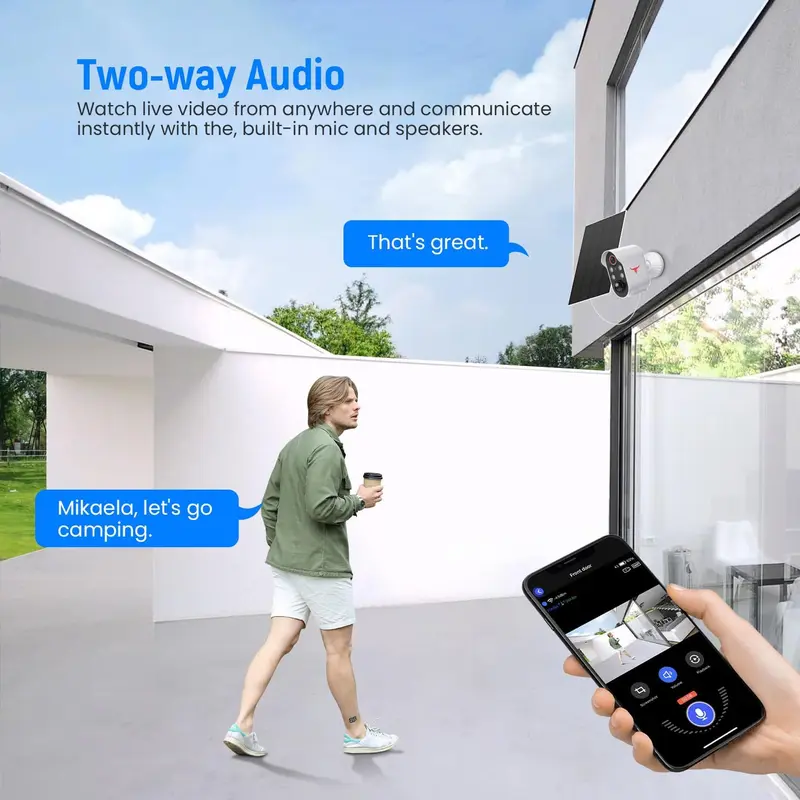 1080p Wireless Solar Security Camera with 4 Spotlights for Indoor Outdoor Use, AI Human Detection, Live View, 2-Way Talk, Color Night Vision, 2.4G WiFi Only, Cloud Storage 4