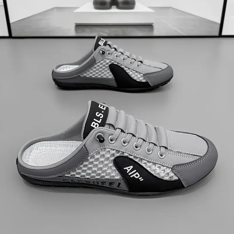 Breathable Men's Slip On Non Slip Casual Shoes, Summer Trendy Color Block Round Toe Slippers For Outdoor Walking Camping Casual Activities Footwear Boy 2