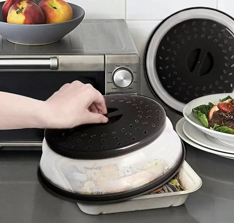 Collapsible Microwave Food Cover, 1 Count Round Shaped Microwave Plate Cover with Steam Hole, Food Cover for Fruit & Vegetable, Kitchen Accessories 1