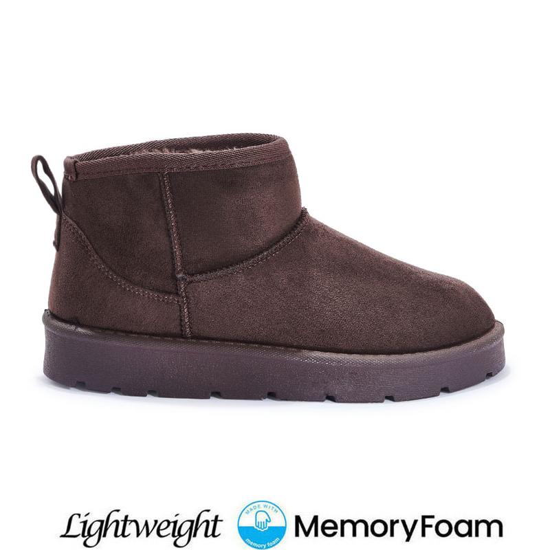 LADIES ANKLE PLATFORM BOOTS WOMEN WARM SNUGG COMFY FAUX FUR SLIP ON FASHION SHOE Girl Footwear Comfort Casual Lightweight Walking Shoes 7