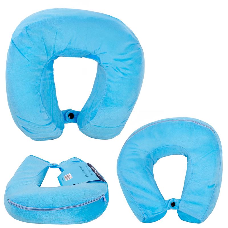 Ergonomic Travel Neck Pillow - Soft Memory Foam, Portable U-Shape Design with Snap Closure, Lightweight for Airplane, Car, & Home - Available in Black, Red, Blue, and Gray 3