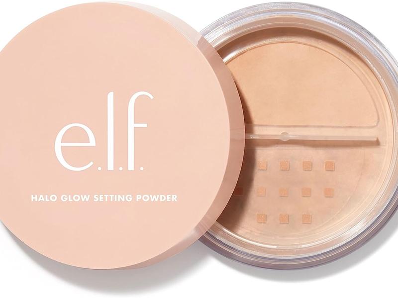 e.l.f., Halo Glow Setting Powder, Silky, Weightless, Blurring, Smooths, Minimizes Pores and Fine Lines, Creates Soft Focus Effect, Medium, Semi-Matte Finish... 0