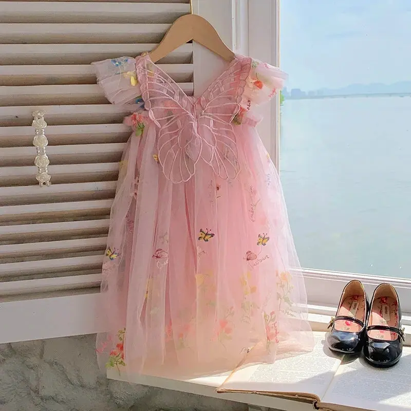Pink Floral Butterfly Dress pre order 0