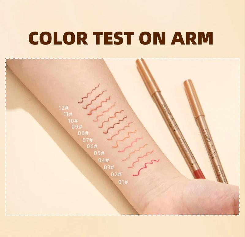 Product Introduction of Summer Cosmetic Supplies, Long Lasting Lip Liner, 12pcs/set Matte Lip Liner for Daily Use, Smudge Proof Easy Coloring Lipliner Pen, Girls and Women Makeup Accessories, Daily Lip Makeup, Smooth Lip Cosmetic Silky Eyeliner 19
