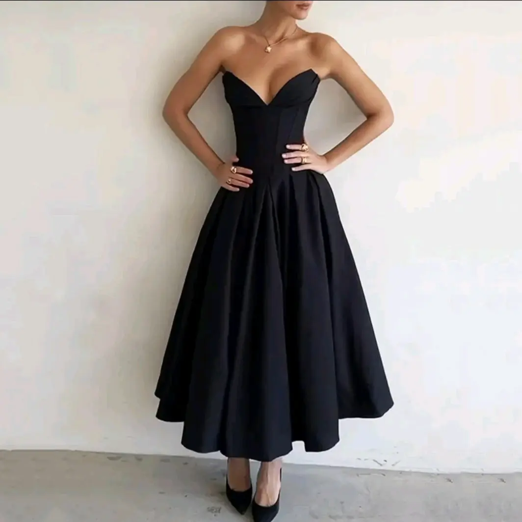 Womens srapless 50s inspired dress A line dress