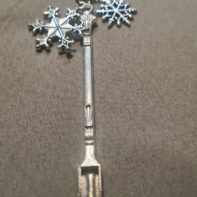 Silver Spoon Keyrings with Snowflake Charms 2