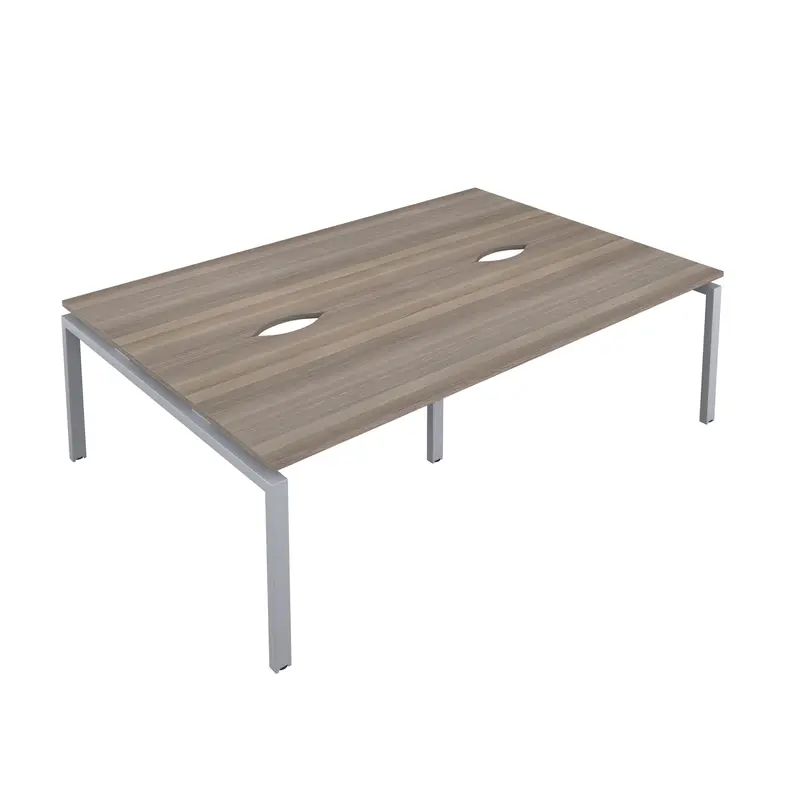 Telescopic 4 Person Grey Oak Bench With Cut Out 0