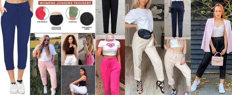 Product Introduction of Love My Fashions Women's Italian Plain Drawstring Trousers Bottoms With Pocket Comfort Womenswear 4