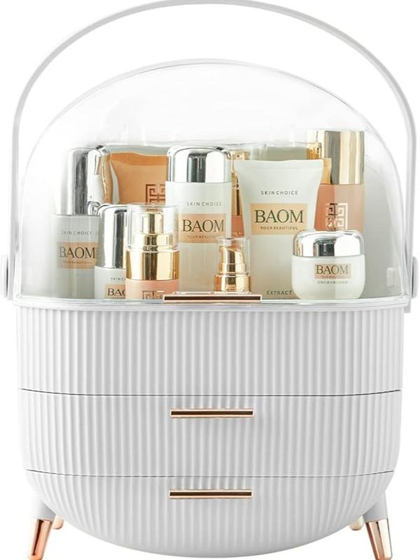 Multi-Function Make Up Case Waterproof Dustproof Cosmetic Storage Box with Transparent cover, Organizer Skin Care Products Jewelry Organizer, Finishing Box for Bedroom Bathroom Desktop, Easy to Carry In Hand, Valuable gift for mother, wife and girlfriend. 1